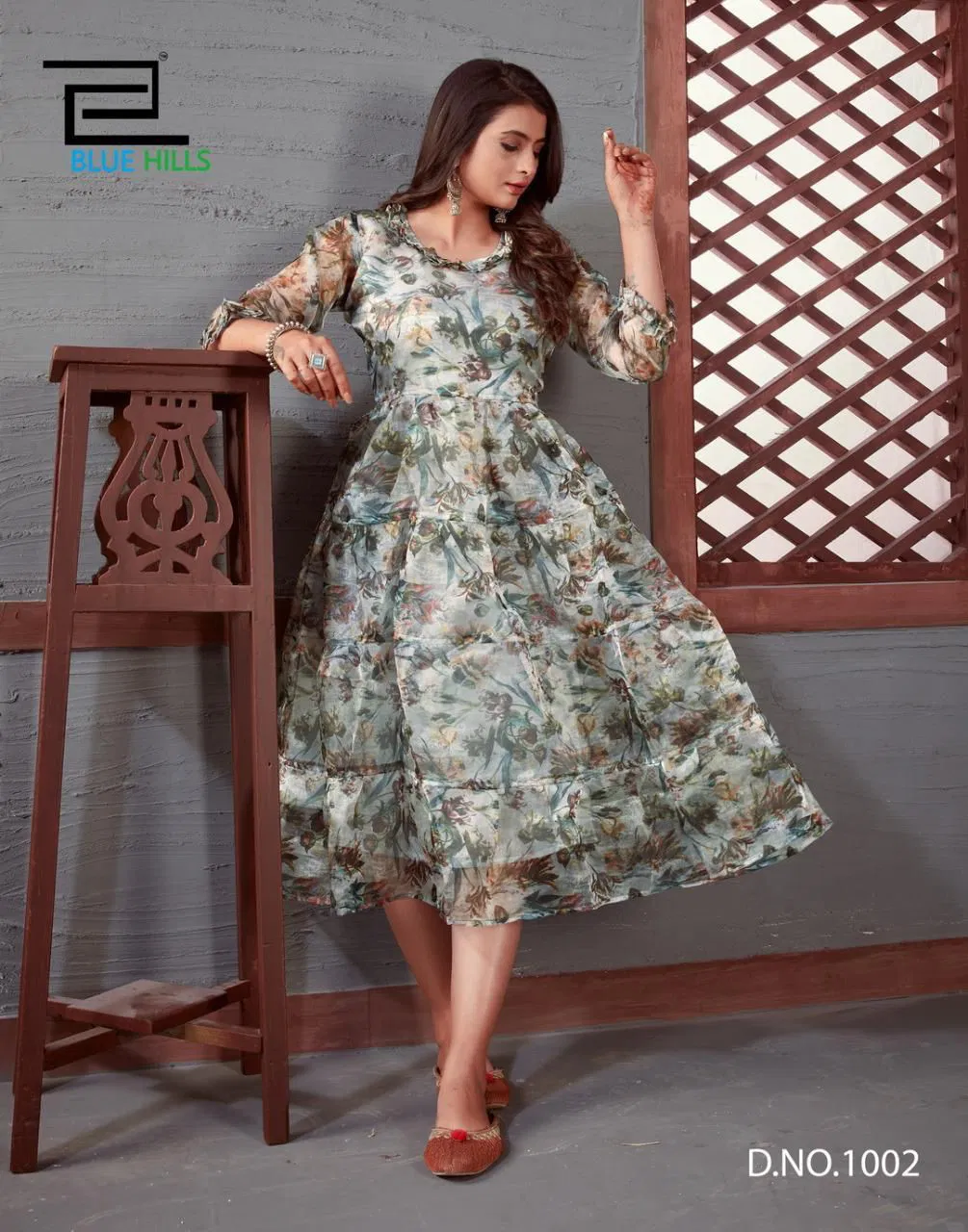 Blue Hills Royal Queen 1 Organza Designer Fancy Ethnic Wear Anarkali Kurti Collection